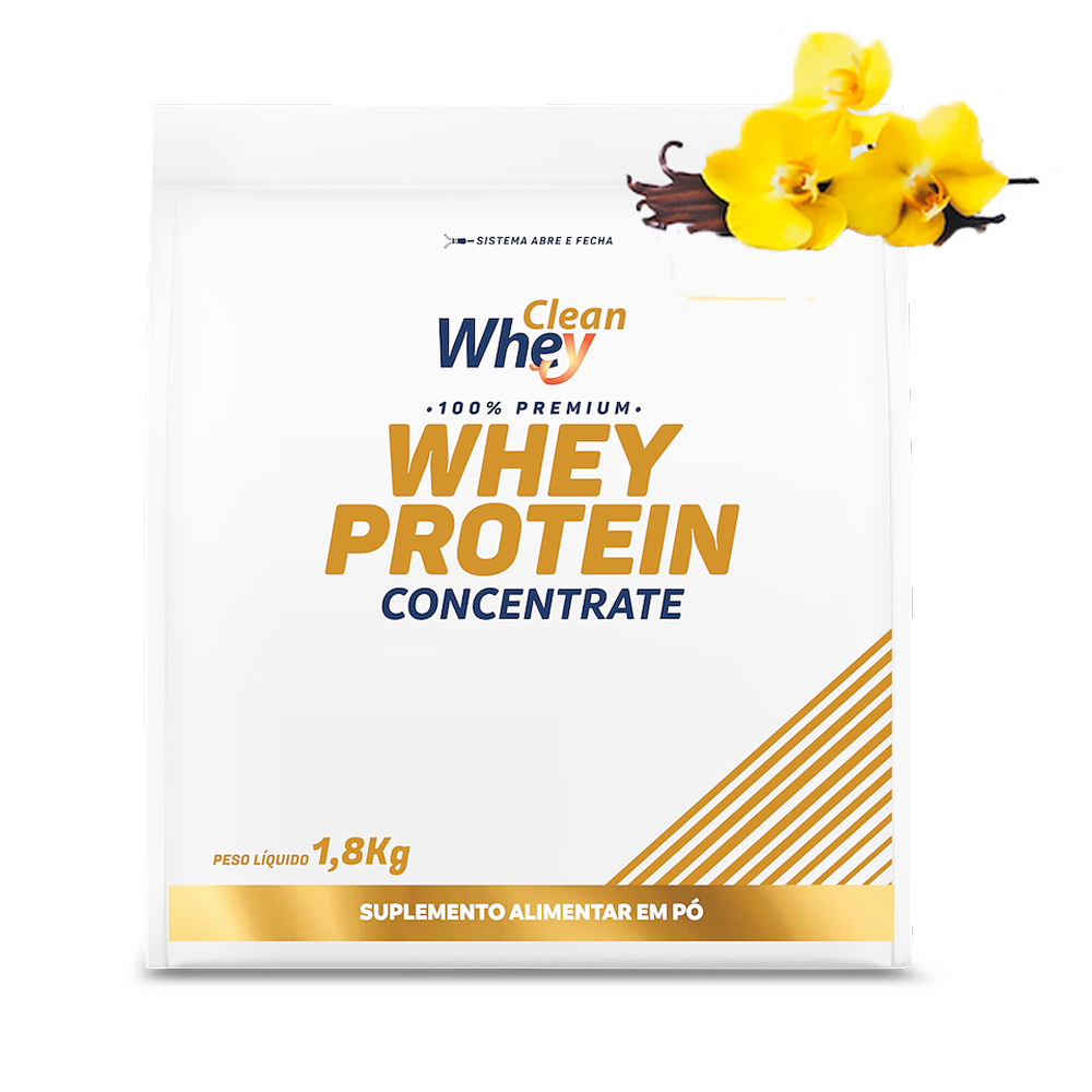 Refil 1,8kg Clean Whey Concentrate Tasty Vanilla Saco 5kg
