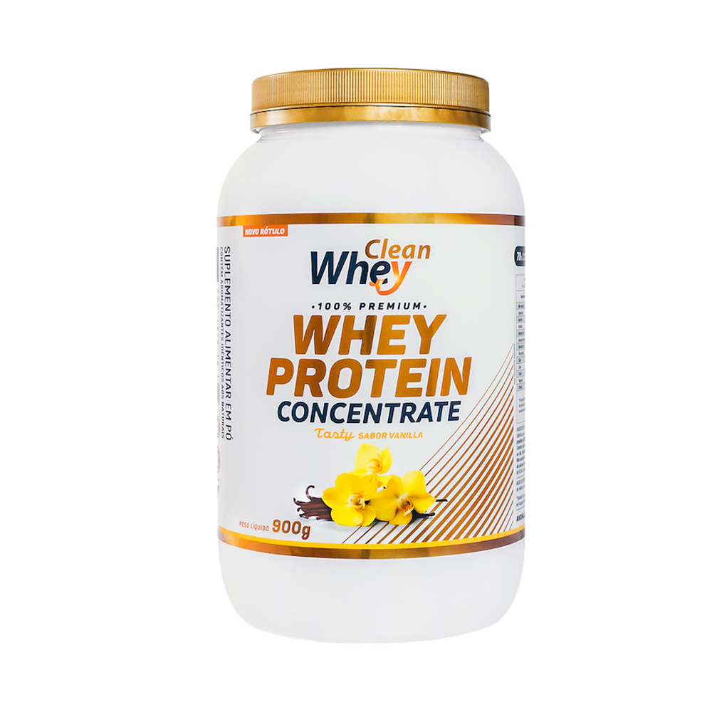 Pote 900g Clean Whey Concentrate Tasty Vanilla Saco 5kg