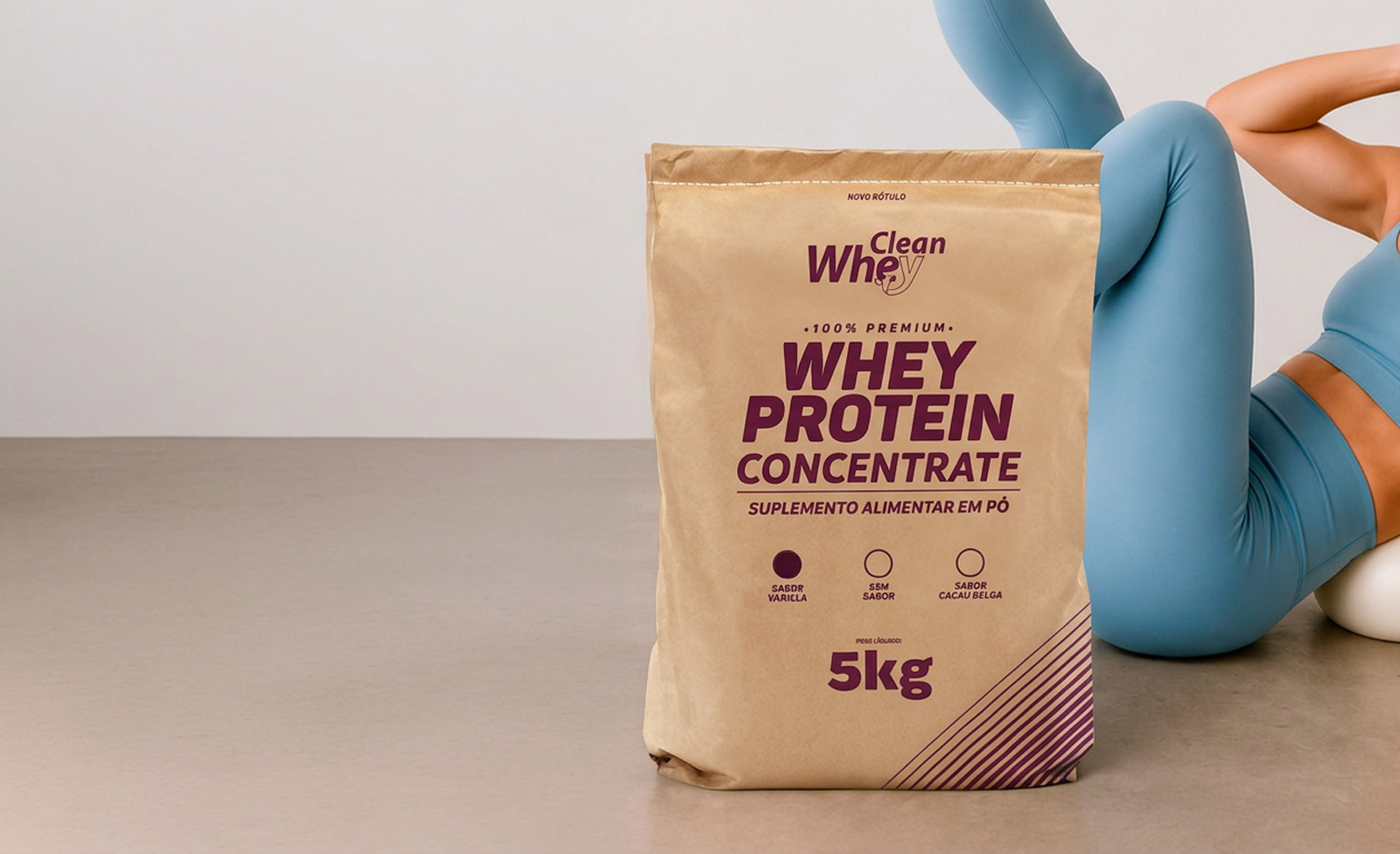 Clean Whey Concentrate Tasty Vanilla Saco 5kg em contexto de consumo