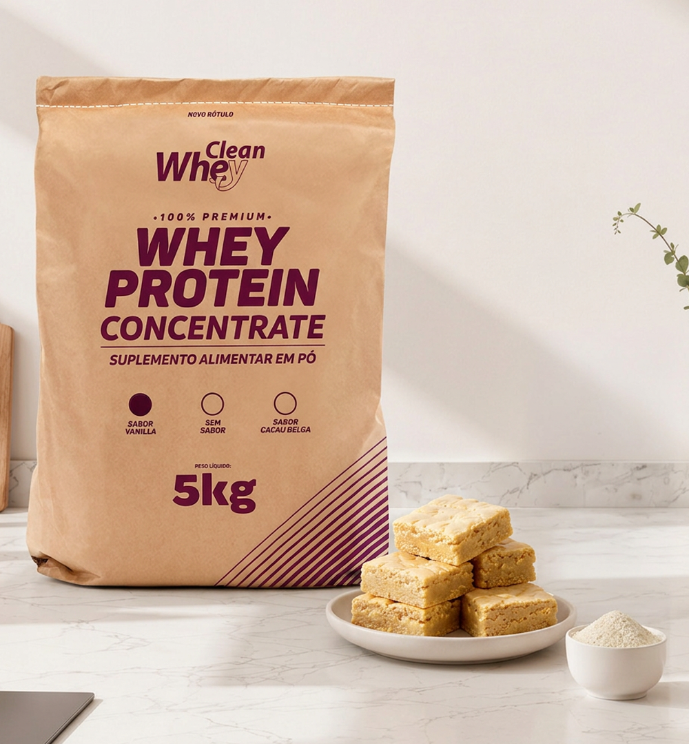 Clean Whey Concentrate Tasty Vanilla Saco 5kg em receita