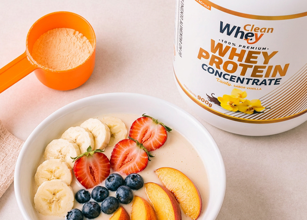 Clean Whey Concentrate Tasty Vanilla com frutas