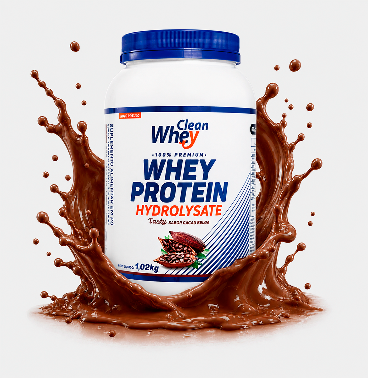 Clean Whey Hydrolysate Tasty Cacau Belga Pote 1,02kg