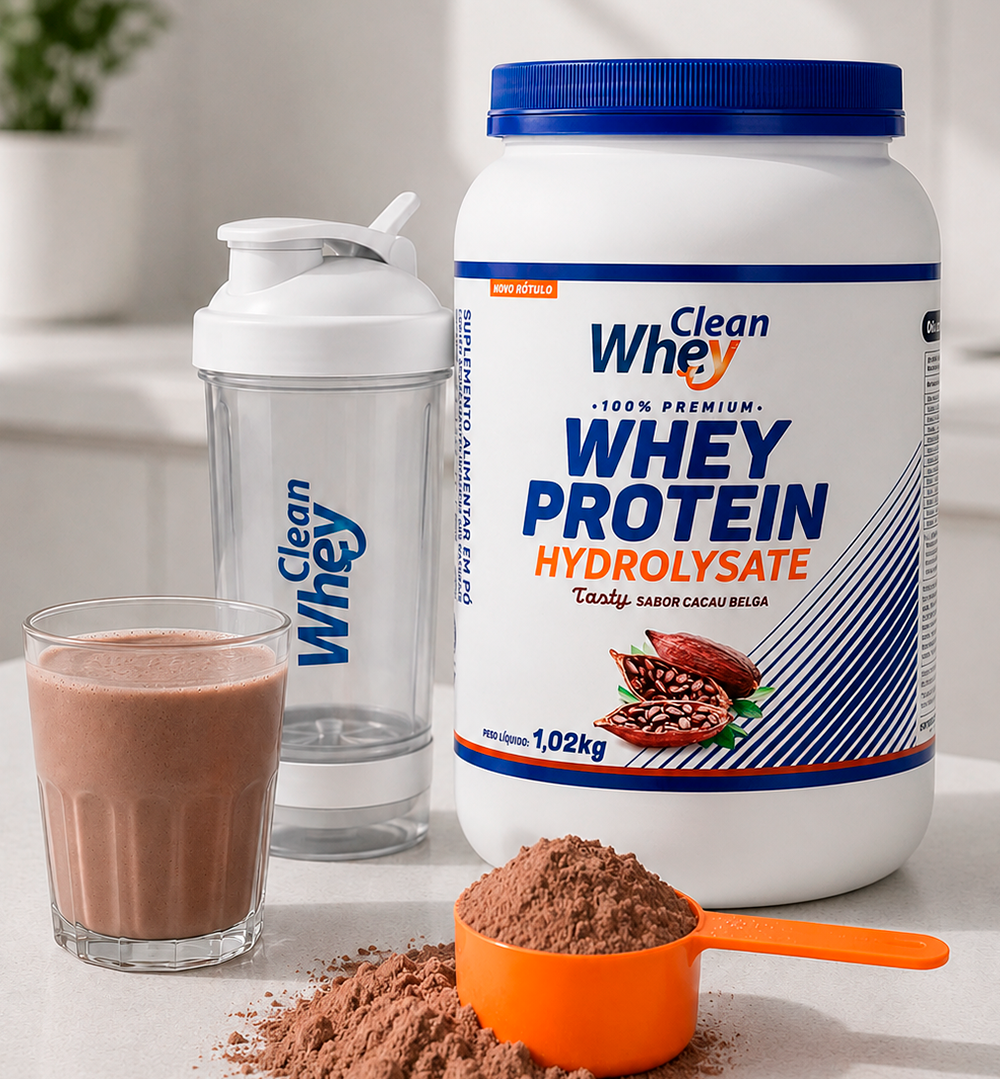 Clean Whey Hydrolysate Tasty Cacau Belga Pote 1,02kg