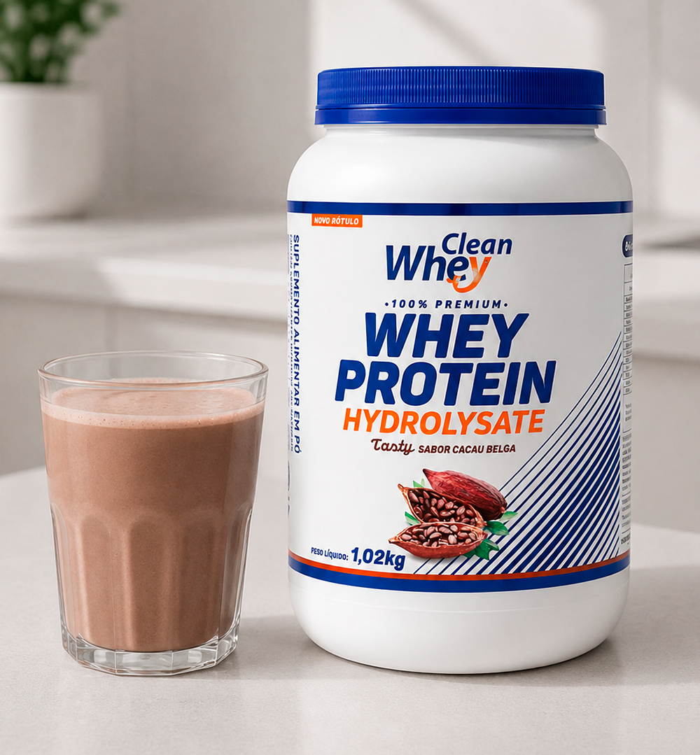 Clean Whey Hydrolysate Tasty Cacau Belga Pote 1,02kg