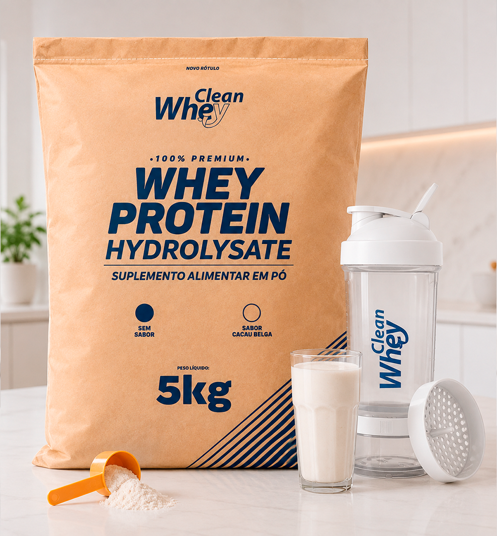 Clean Whey Hydrolysate Tasty Cacau Belga Saco 5kg