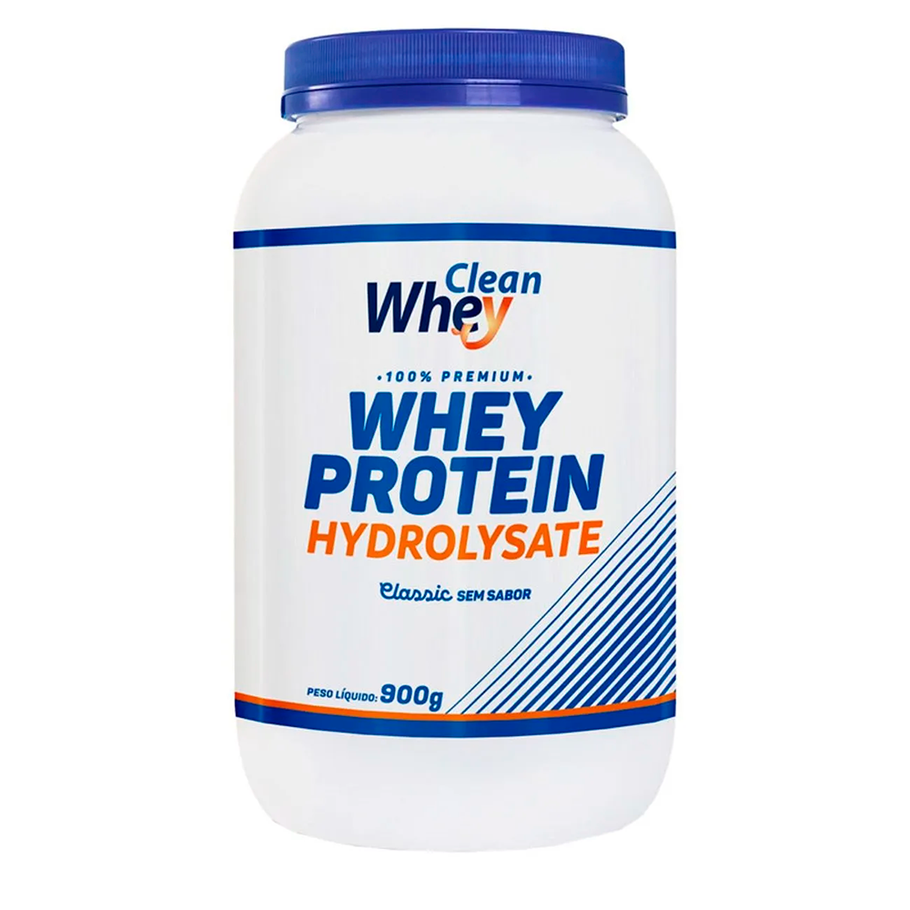 Pote 900g Clean Whey Hydrolysate Classic Sem Sabor Saco 5kg