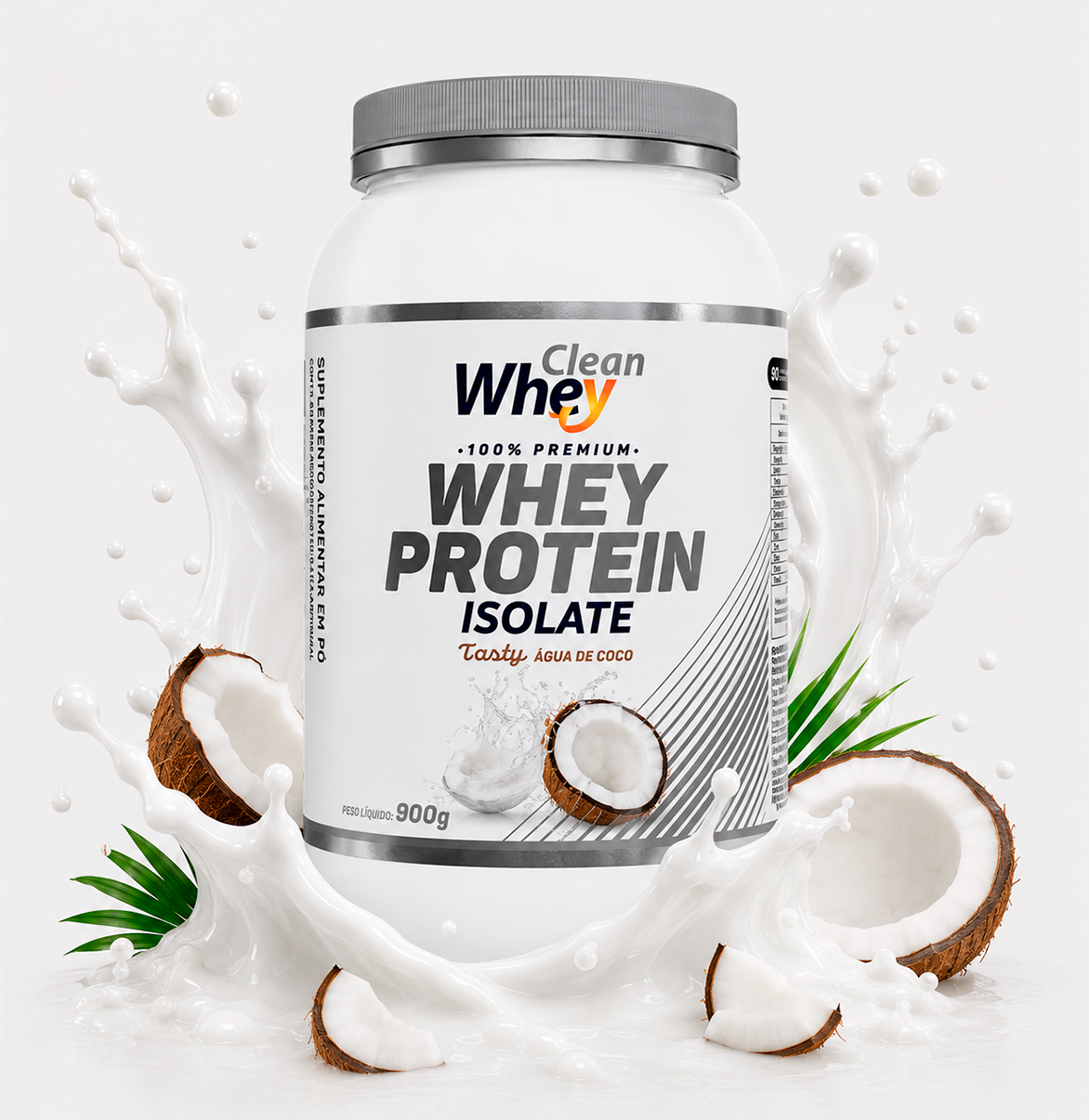 Clean Whey Isolate Tasty Água de Coco Pote 900g