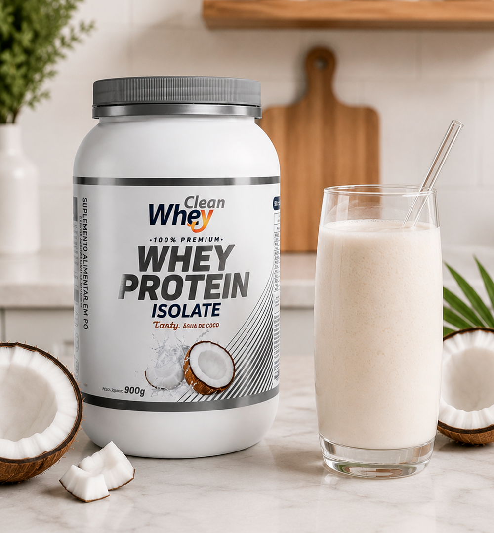 Clean Whey Isolate Tasty Água de Coco Pote 900g