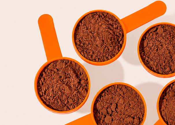 Scoop com whey protein sabor Cacau Belga