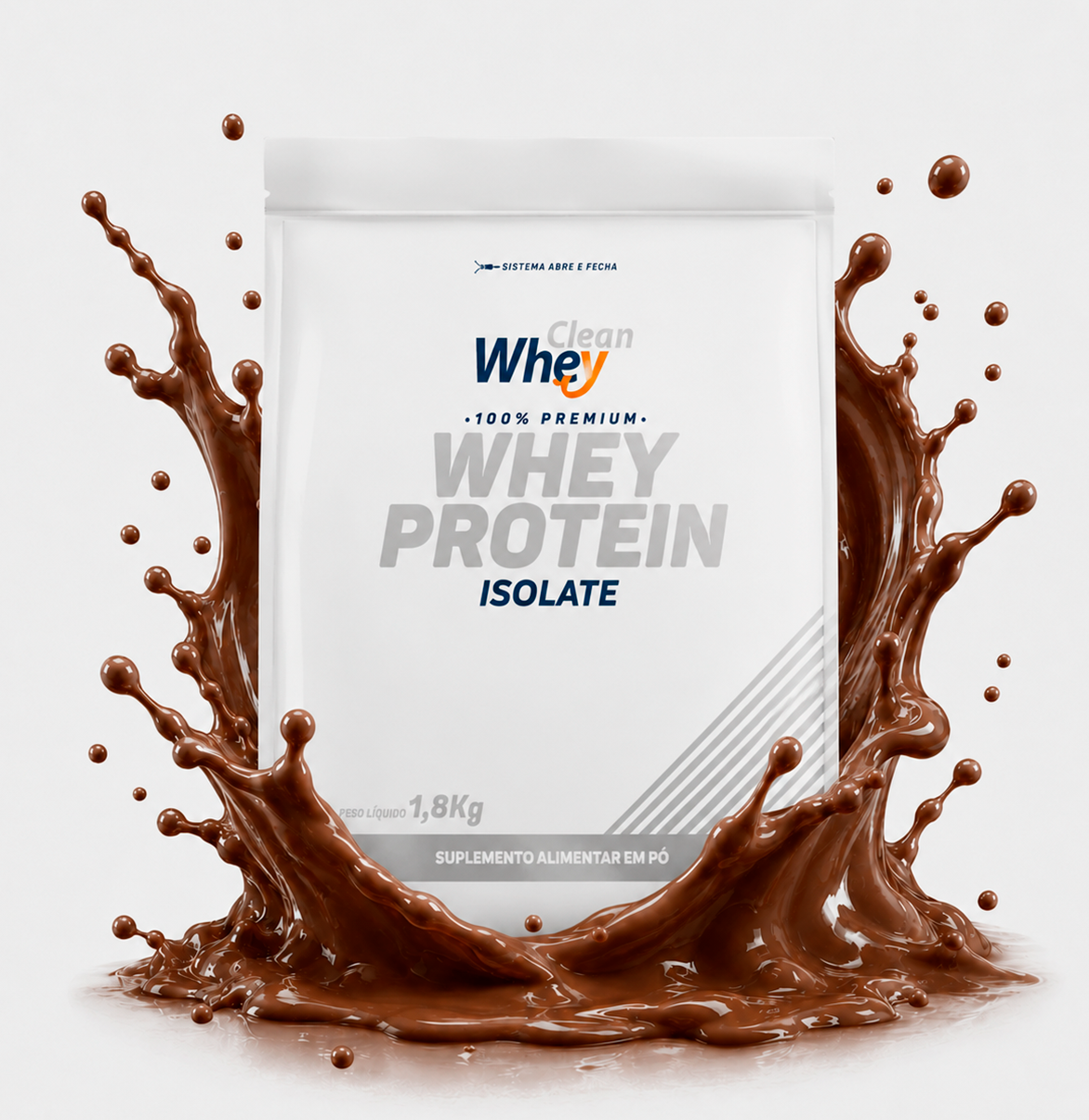 Clean Whey Isolate Tasty Cacau Belga Refil 1,8kg