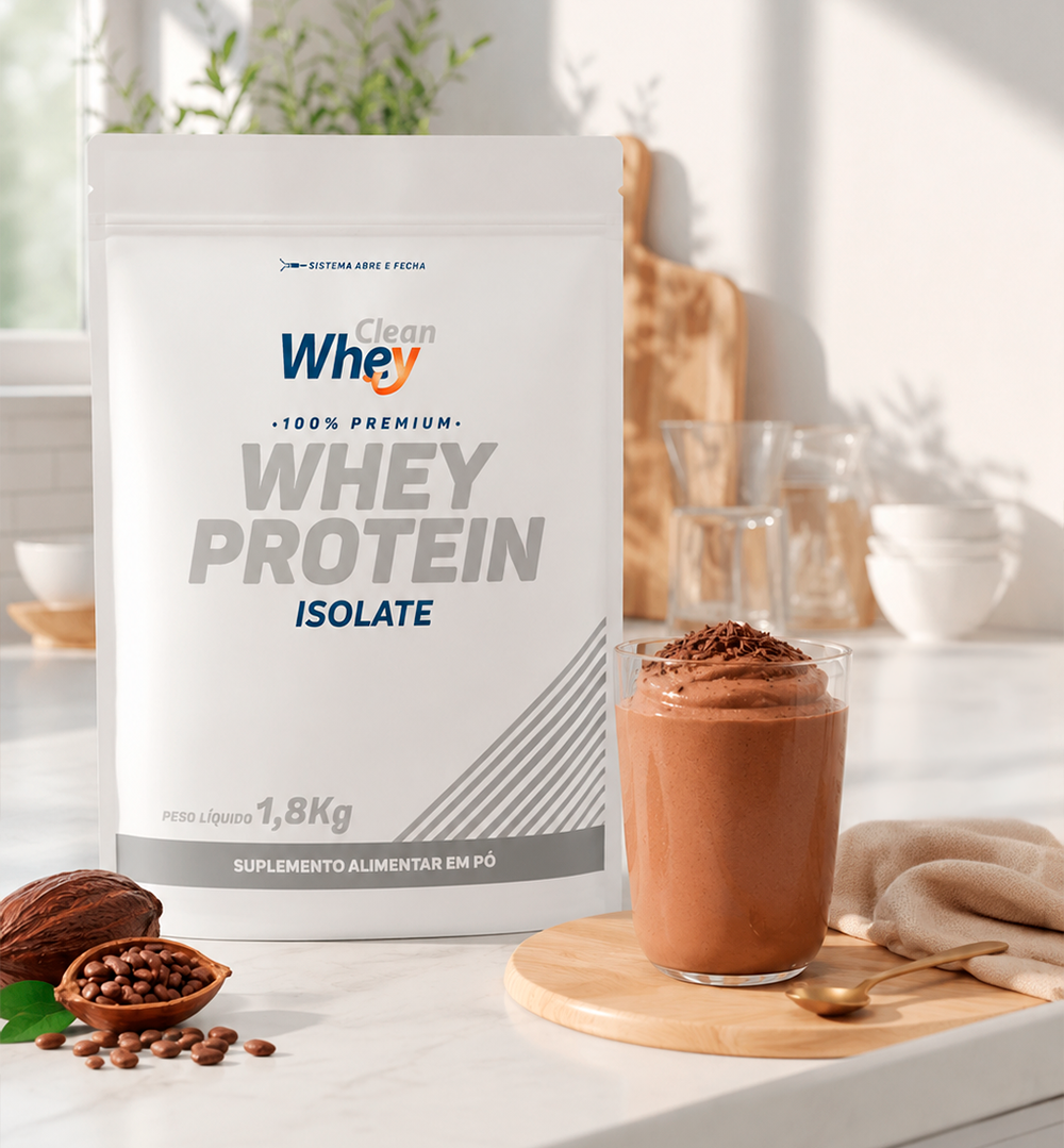 Clean Whey Isolate Tasty Cacau Belga Refil 1,8kg