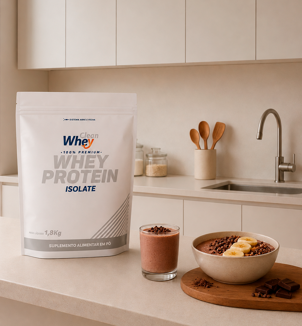 Clean Whey Isolate Tasty Cacau Belga Refil 1,8kg
