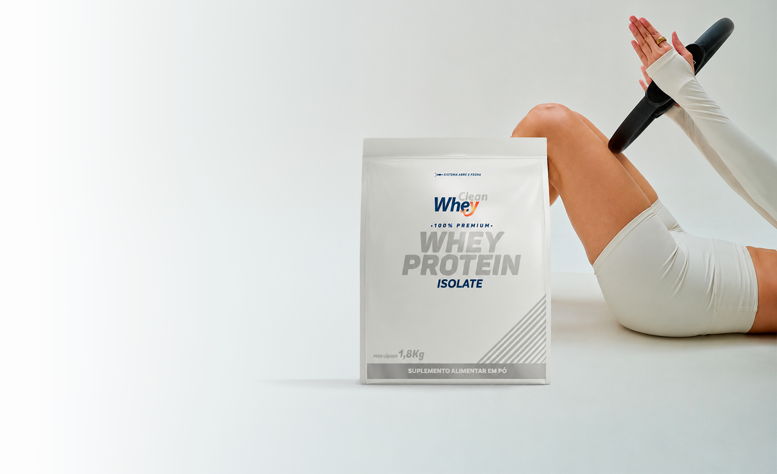 Refil 1,8kg Clean Whey Protein Isolate com shake