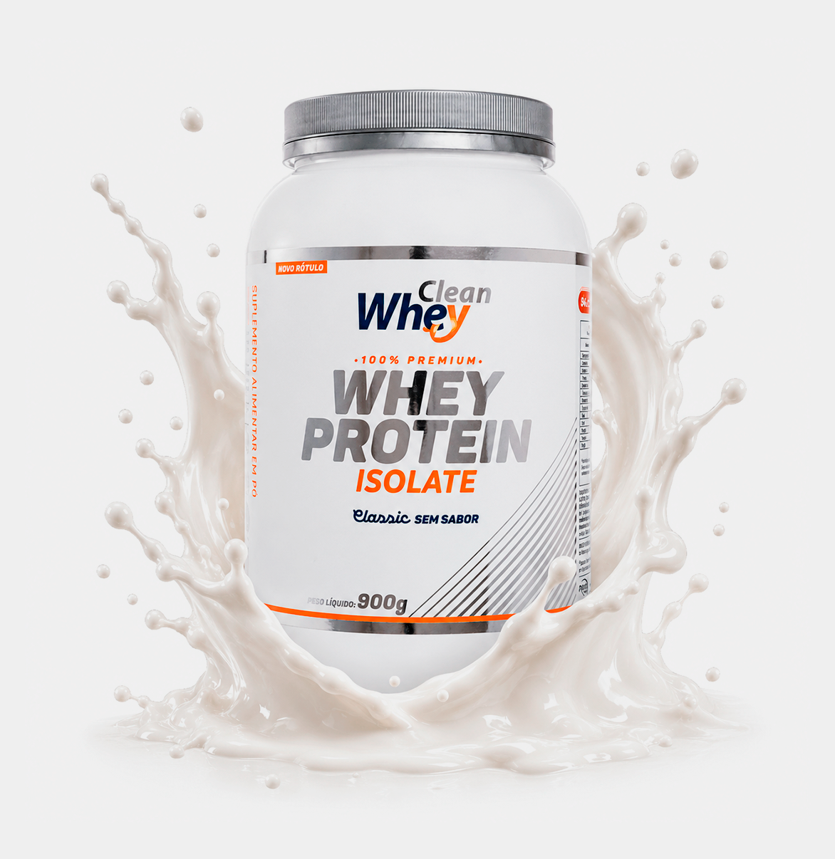 Pote Clean Whey Protein Isolate com splash de leite