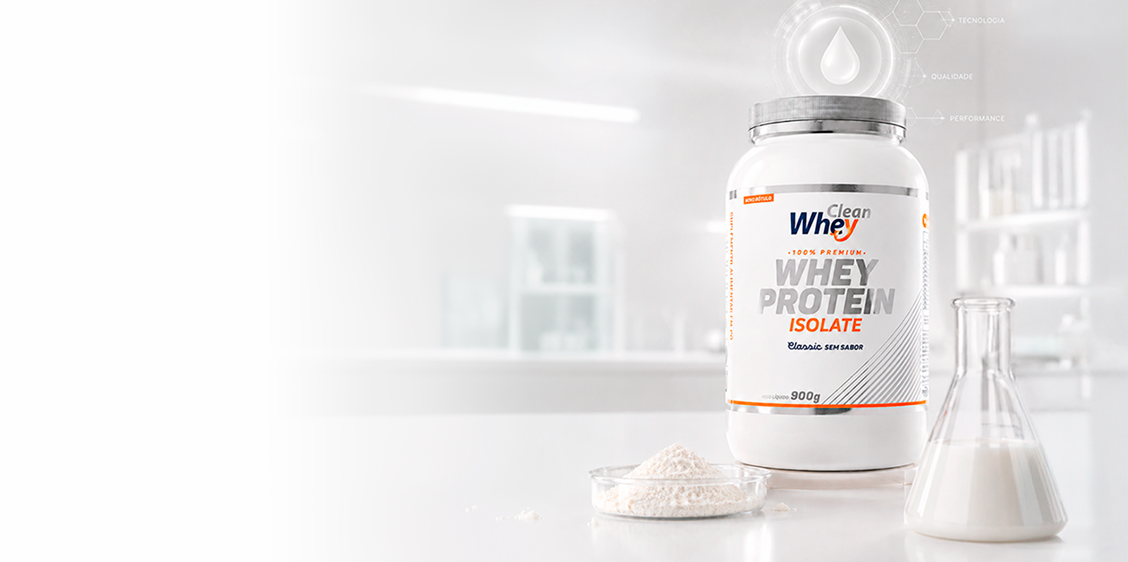 Whey Protein Isolate em ambiente de laboratório