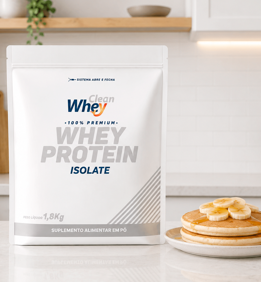 Clean Whey Isolate Tasty Vanilla em uma preparação para o consumo