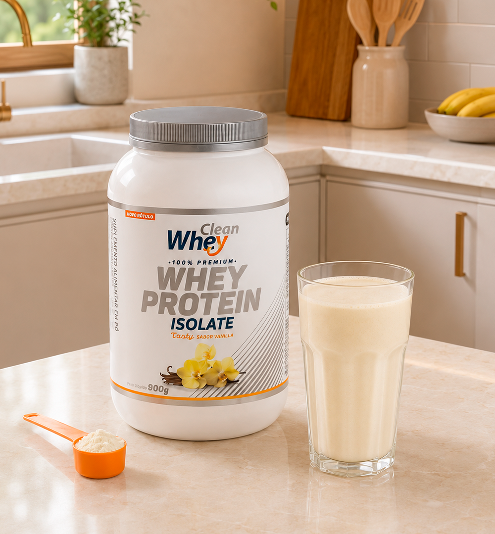 Clean Whey Isolate Tasty Vanilla preparado como bebida