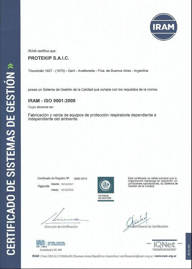 Certificado IRAM ISO 9001