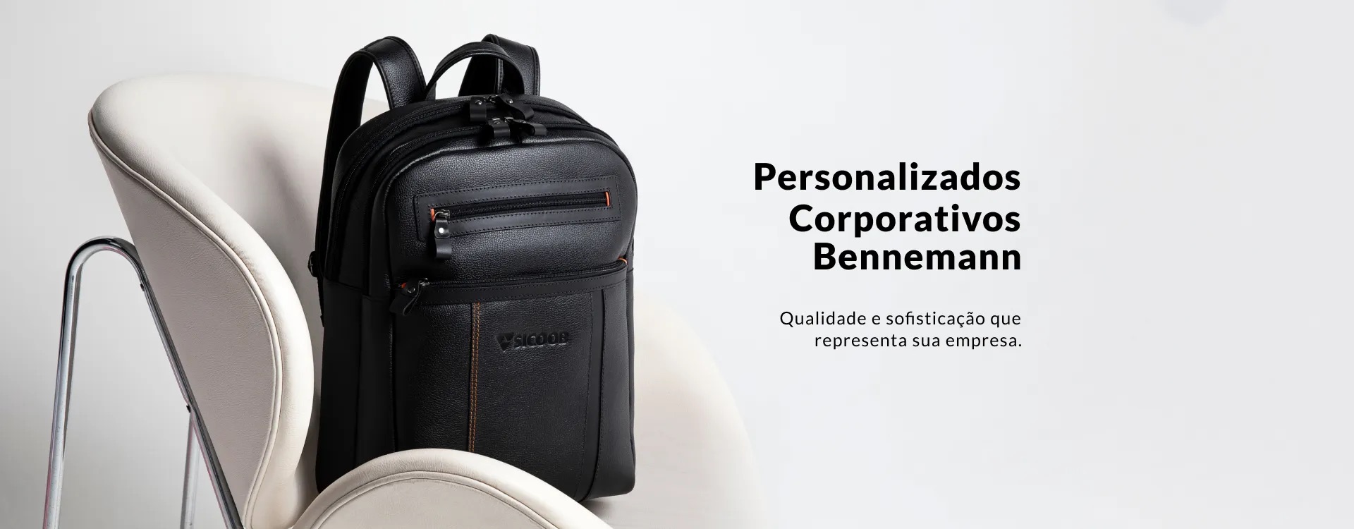 Mochila de couro Bennemann para personalizados corporativos