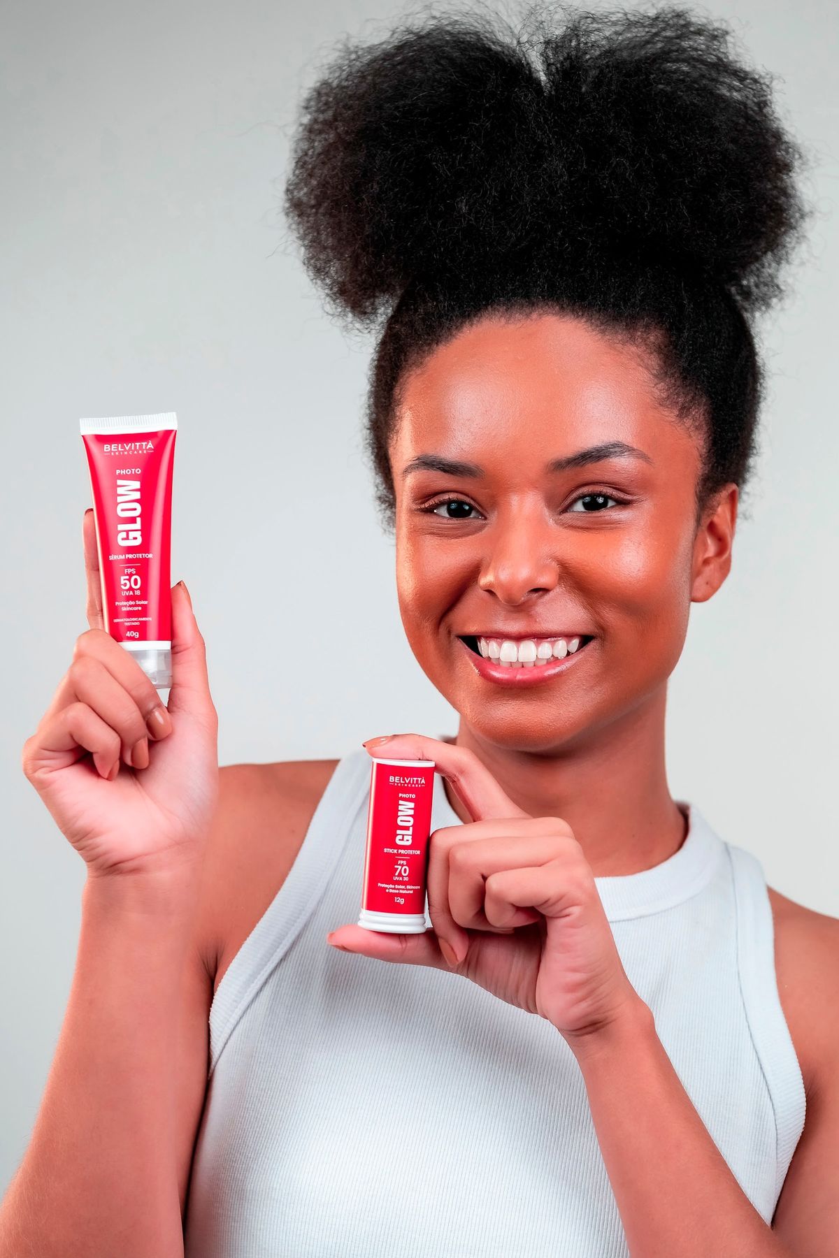 Modelo com o Duo Photo Glow aplicado