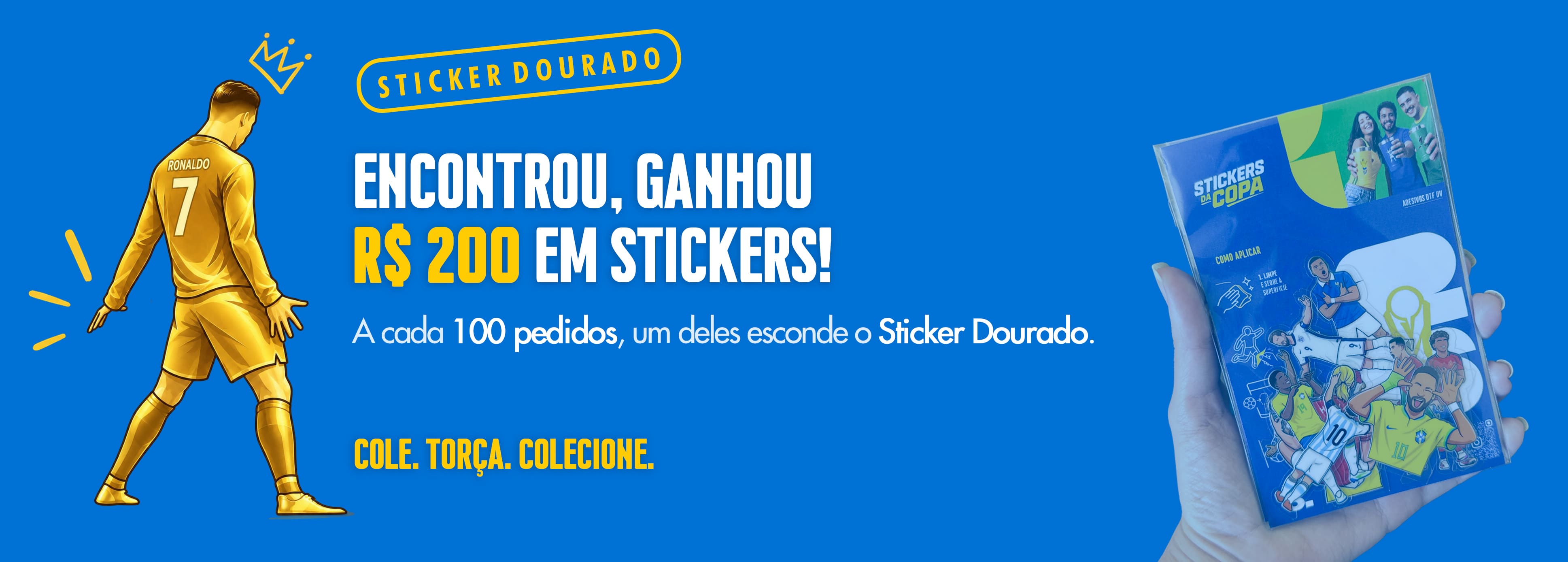 Sticker Dourado: a cada 100 pedidos, um Sticker Dourado especial