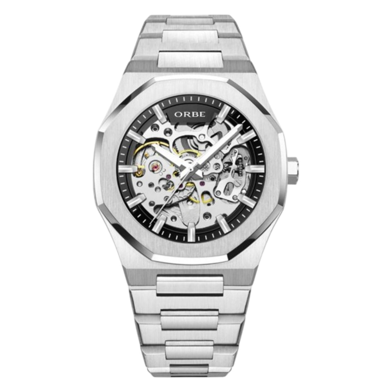 ORBE Éter — Reloj automático mecánico skeleton con cristal de zafiro, acero inoxidable 316L y movimiento japonés visible. Diseño argentino premium.