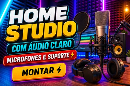 Home studio com áudio claro