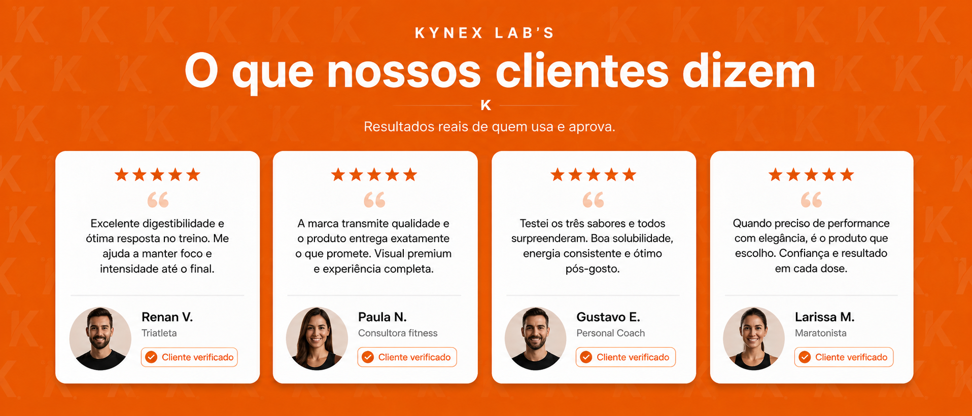 O que nossos clientes dizem sobre a Kynex Lab's