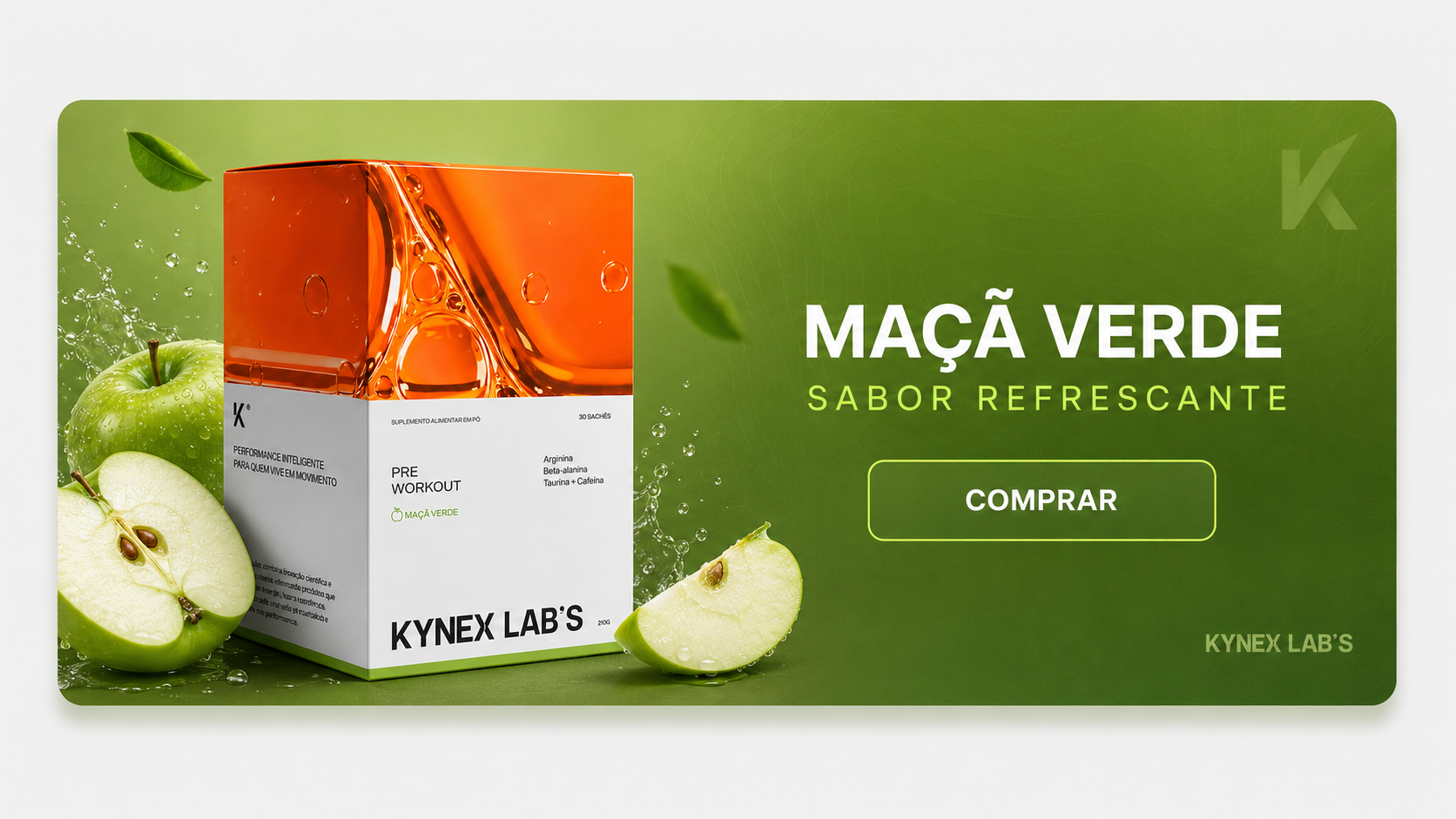 Pré Workout sabor maçã verde