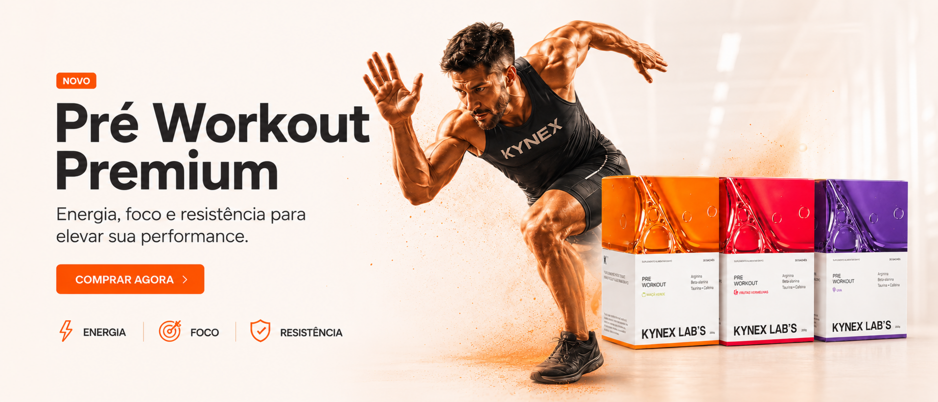Pré Workout Premium Kynex Lab's: energia, foco e resistência