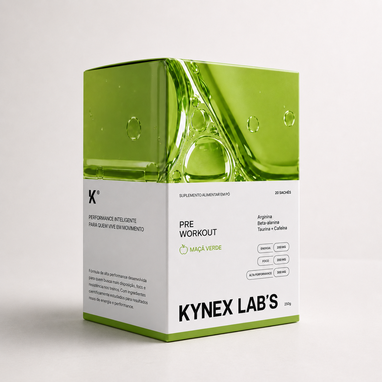 Pré Workout Kynex Lab's sabor maçã verde
