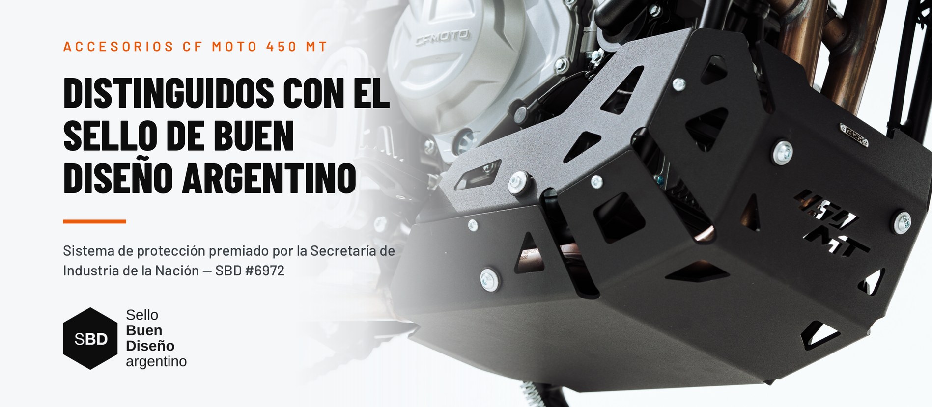 Accesorios CF Moto 450 MT - sistema de protección con Sello de Buen Diseño argentino SBD 6972