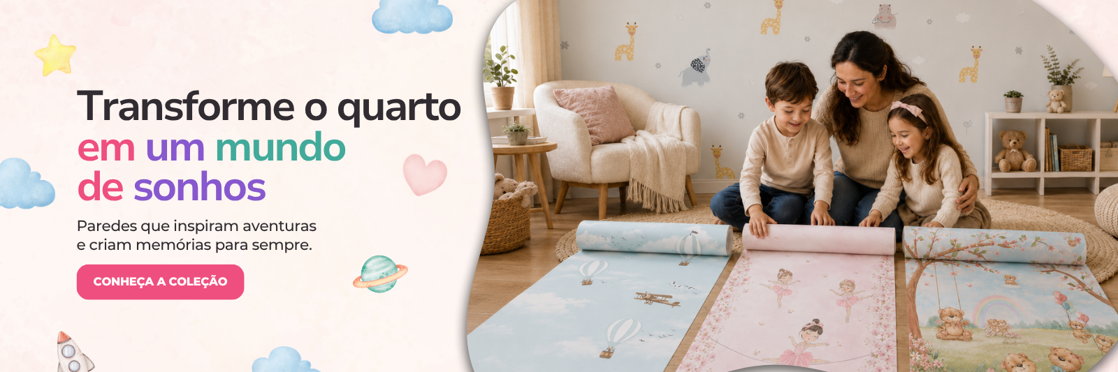 Transforme o quarto em um mundo de sonhos com a BemKids