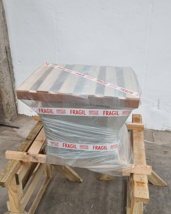 Pieza con embalaje reforzado, lista para despachar
