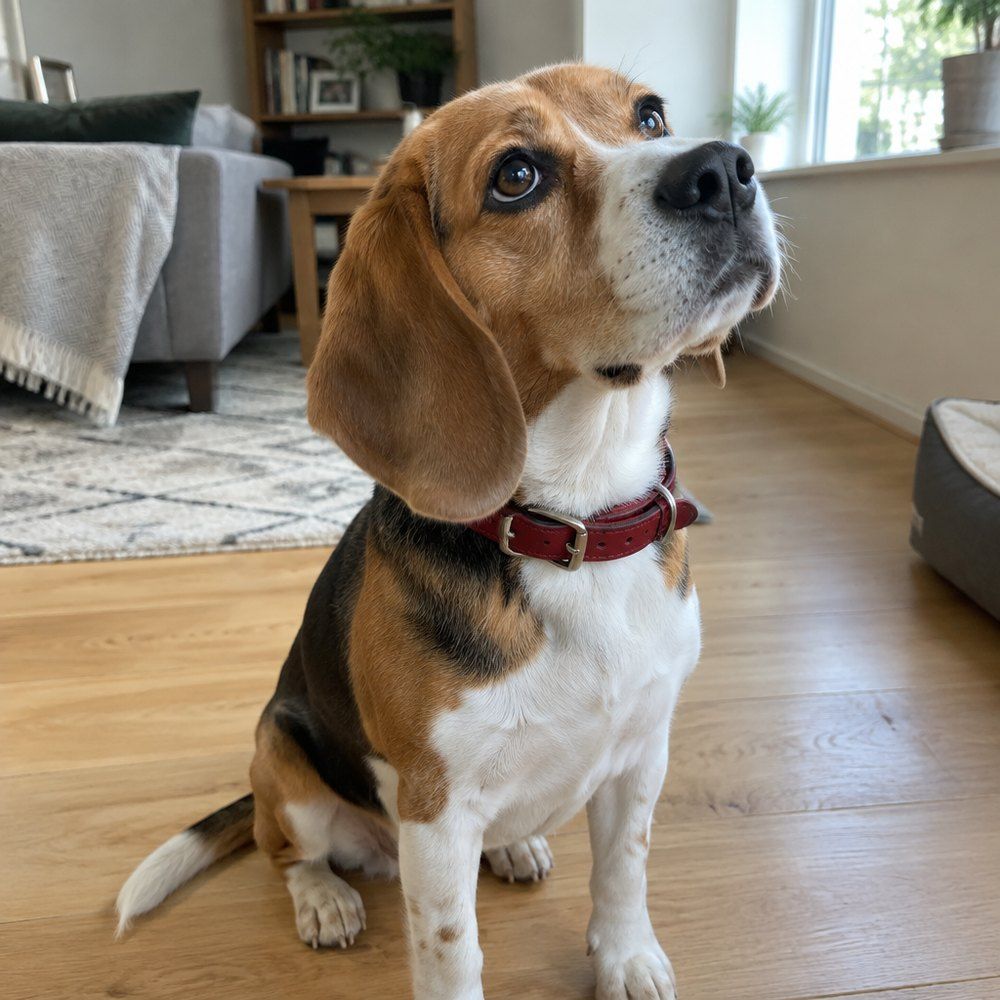 Foto de um beagle enviada como referência