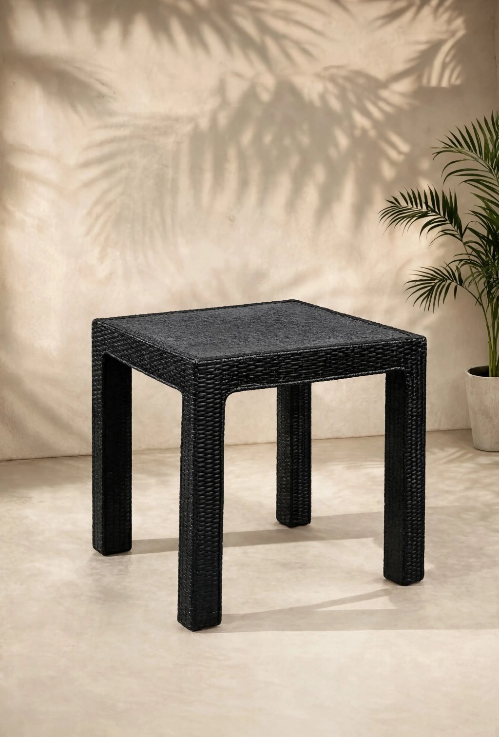 Mesa cuadrada simil ratan 70x70cm