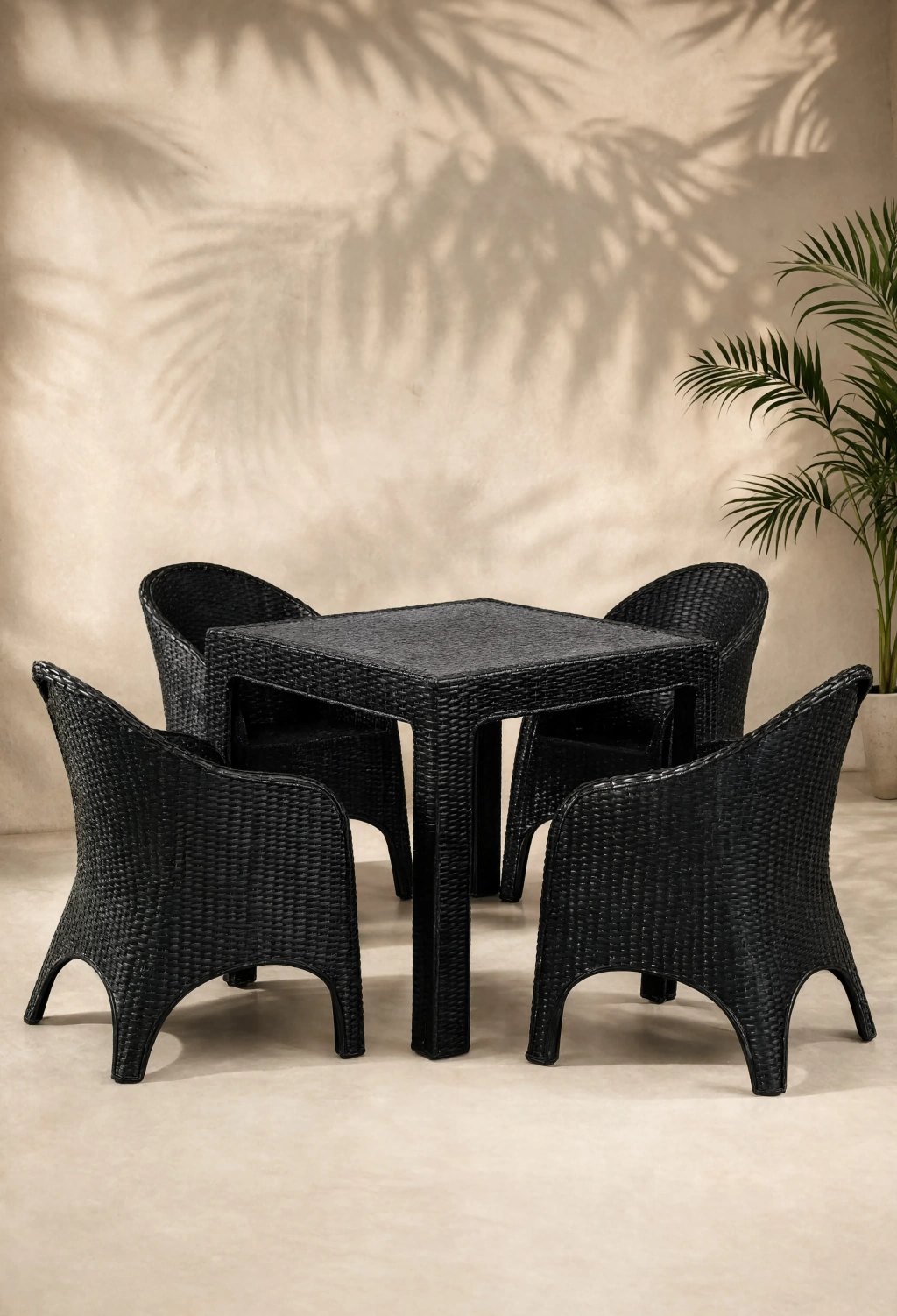 Mesa cuadrada simil ratan 90x90cm