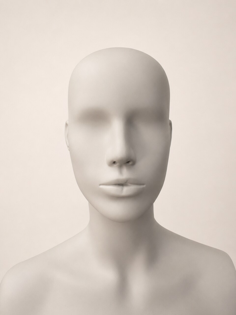 Cabeça feminina Realista em vista frontal