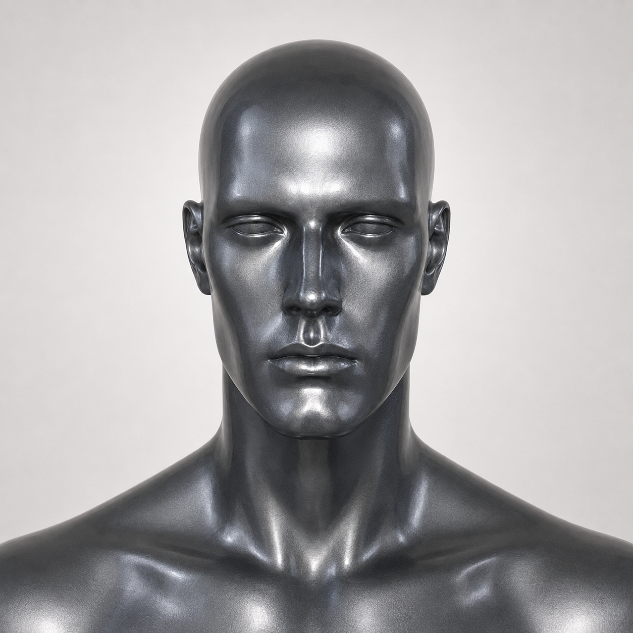 Cabeça masculina Face Humana em vista frontal