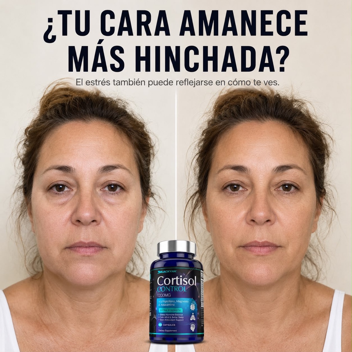 El estrés también se refleja en la cara al despertar