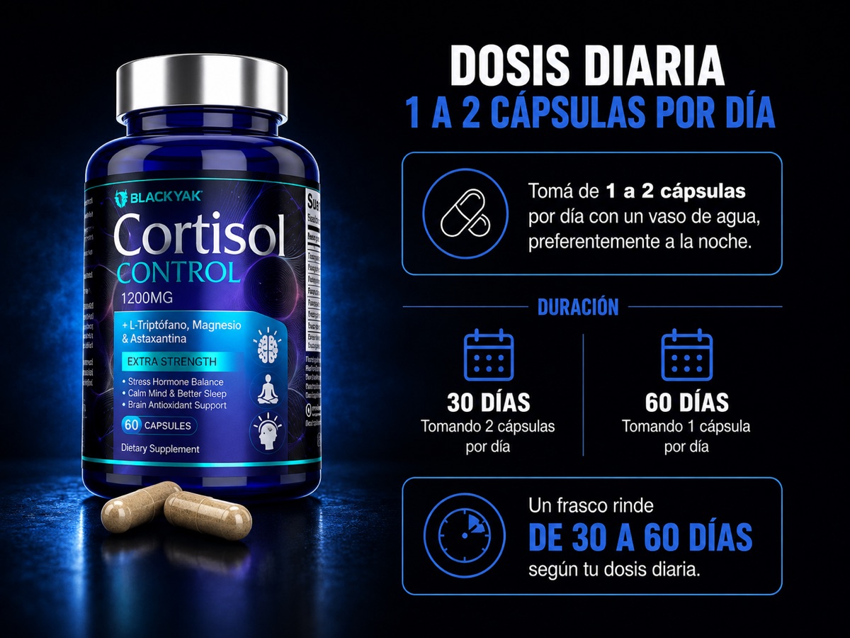 De 1 a 2 cápsulas, de noche, todos los días
