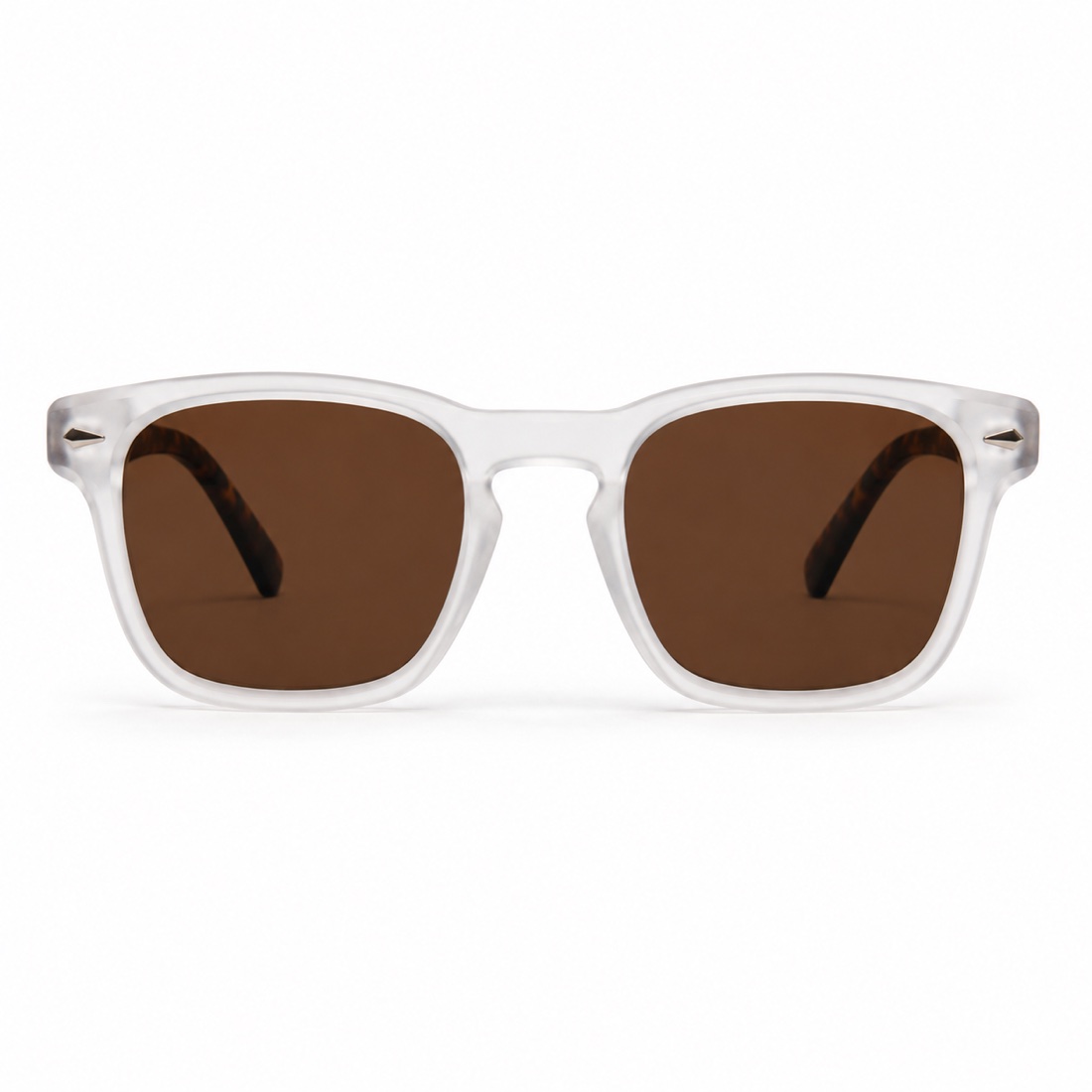 Óculos Orion translúcido com lentes marrons