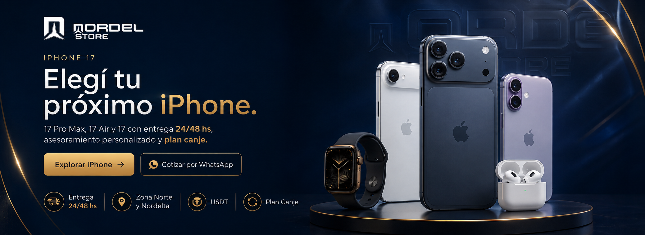 iPhone 17, 17 Air y 17 Pro Max en NordelStore, con entrega en 24 a 48 horas y Plan Canje