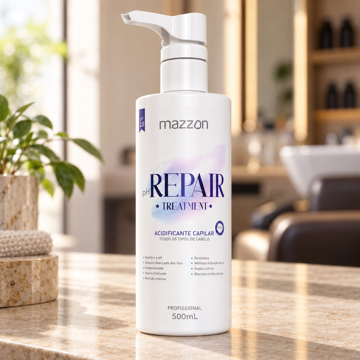 Acidificante PH Repair 500 ml em cenário ilustrativo