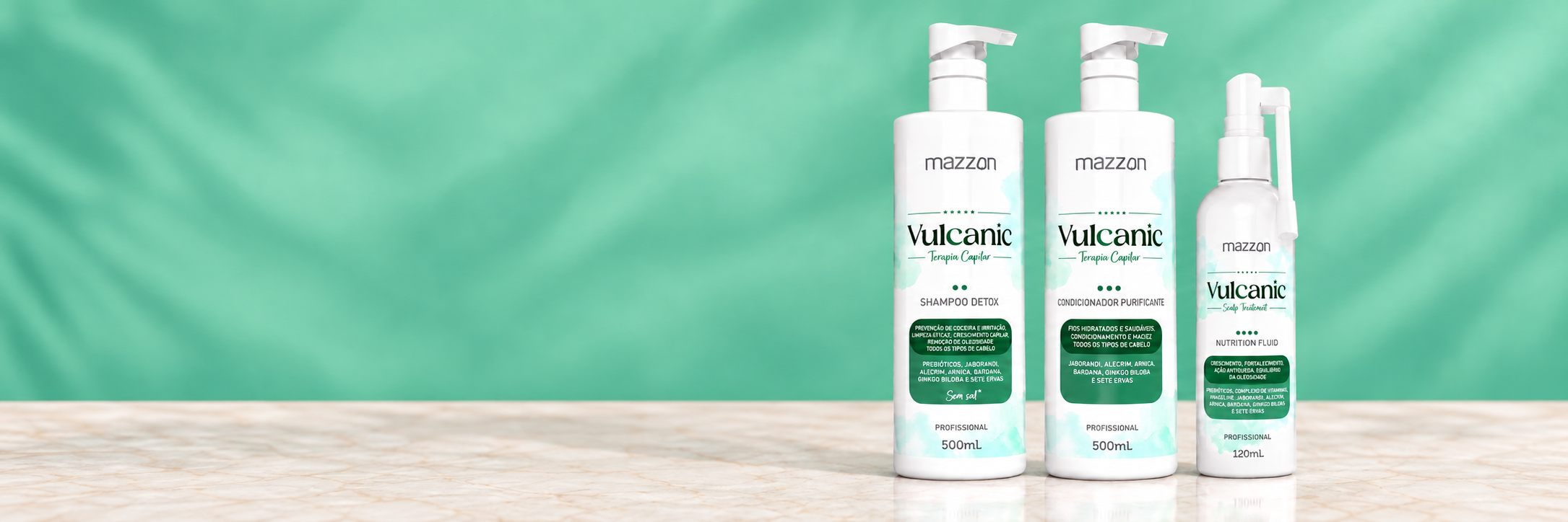 Produtos da linha Vulcanic Scalp