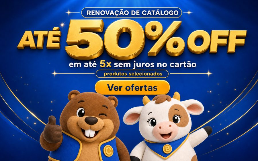 Renovação de catálogo: até 50% OFF, em até 5x sem juros no cartão. Produtos selecionados. Ver ofertas.