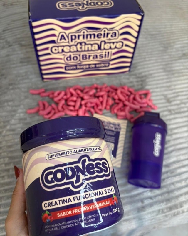 Unboxing da Godness com pote, shaker e caixa