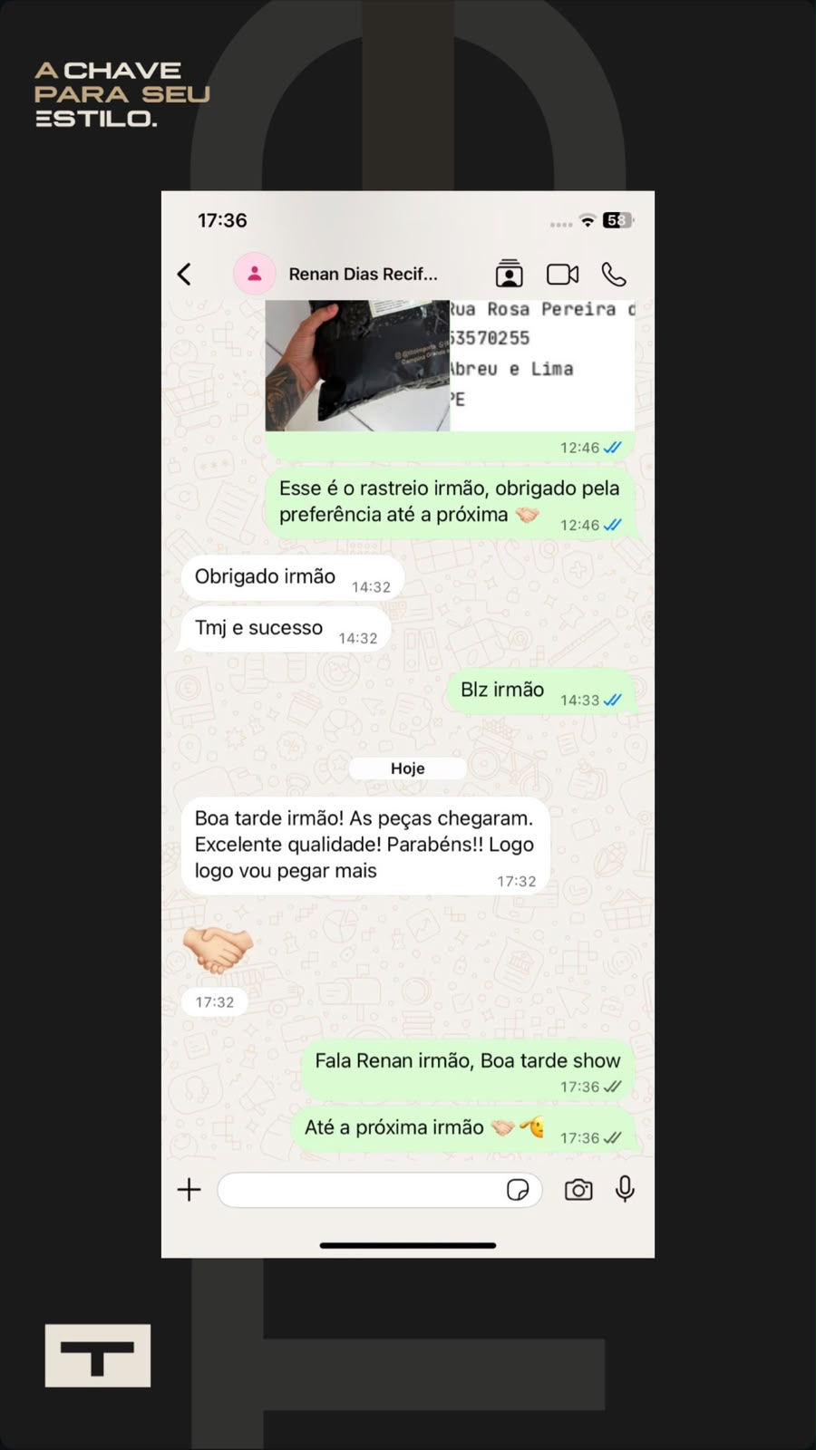 Cliente elogia a qualidade das peças da TITO Imports