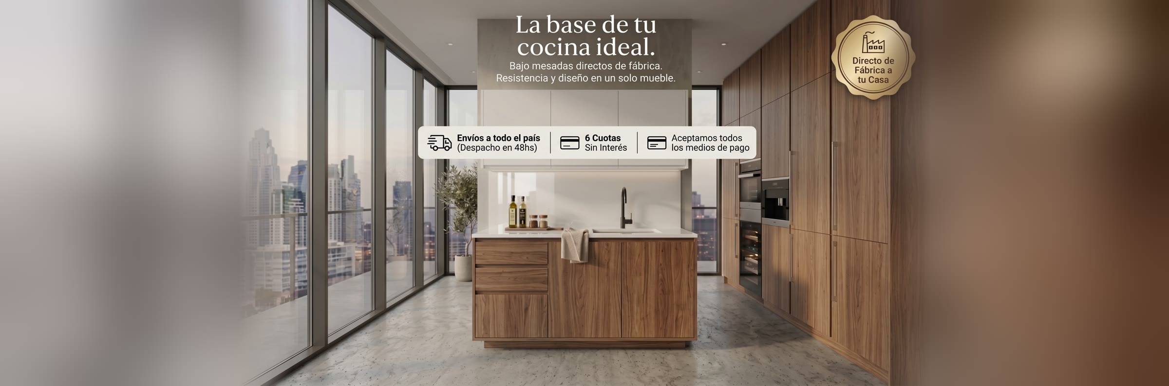 Bajo mesadas de cocina directos de fábrica — la base de tu cocina ideal