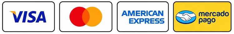 Medios de pago: Visa, Mastercard, American Express y Mercado Pago